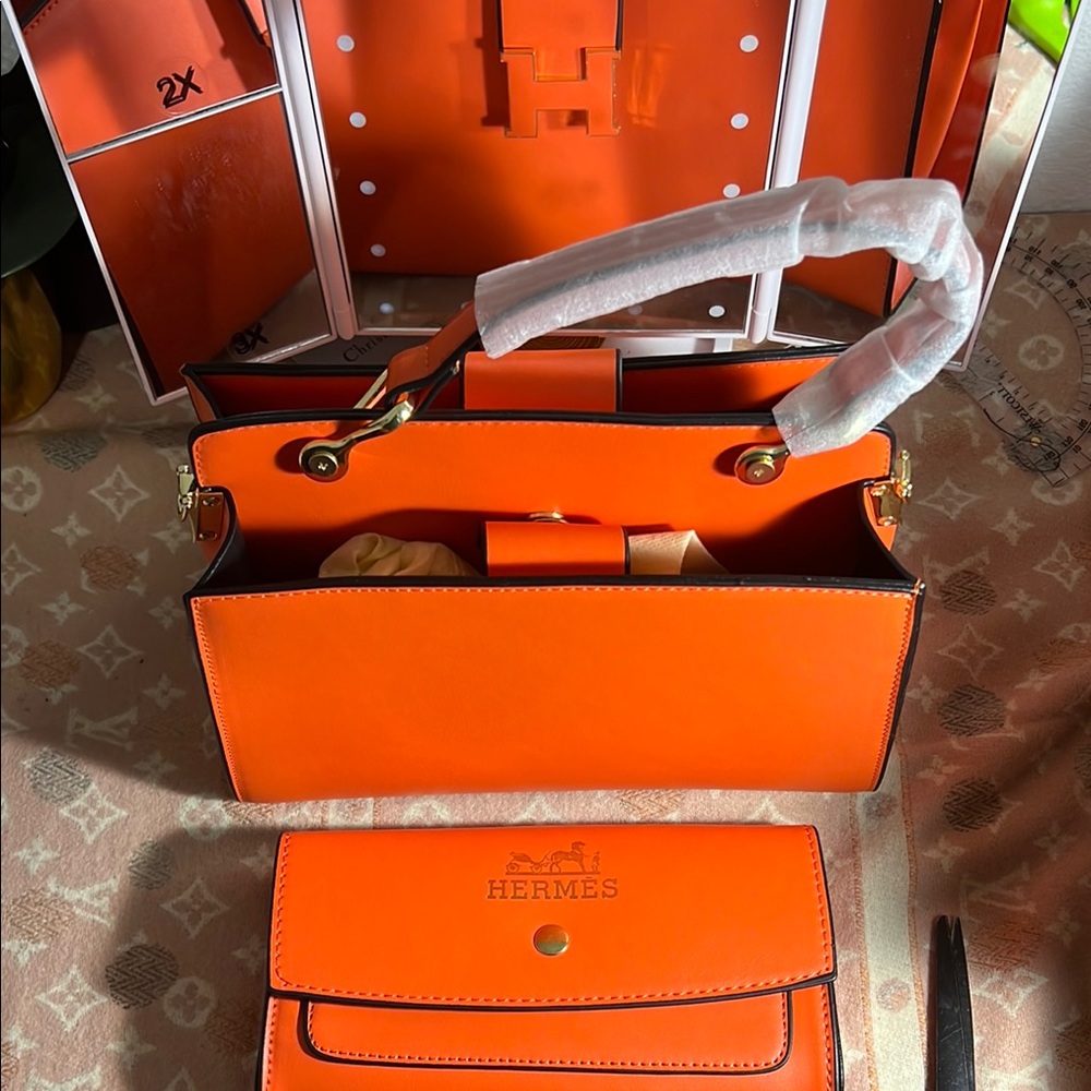 Orange Women's Bag Set